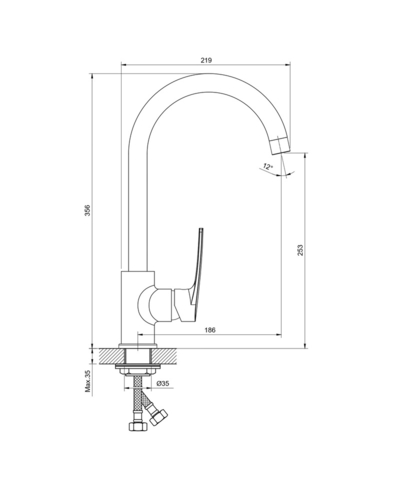 Смеситель для кухни Haiba Troya 017 Nut (HB9662)
