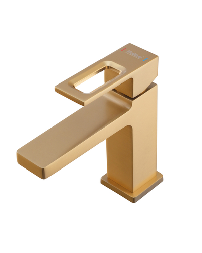 Смеситель для умывальника Haiba Kant 001 Brushed Gold (HB9605)