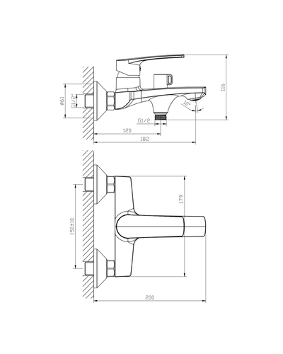 Смеситель для ванны Haiba Troya 009 Euro (HB9661)