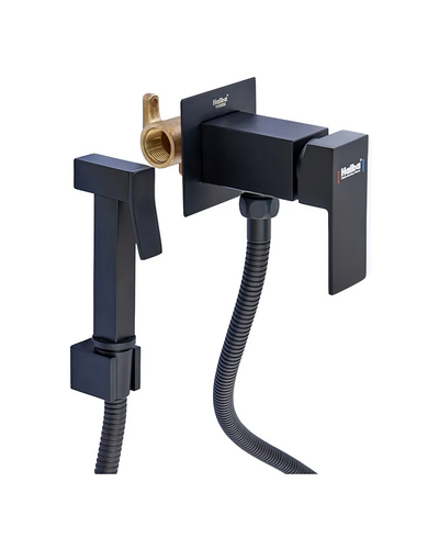 Змішувач для гігієнічного душу Haiba Kubus 002 (Inner) Black (HB3952)