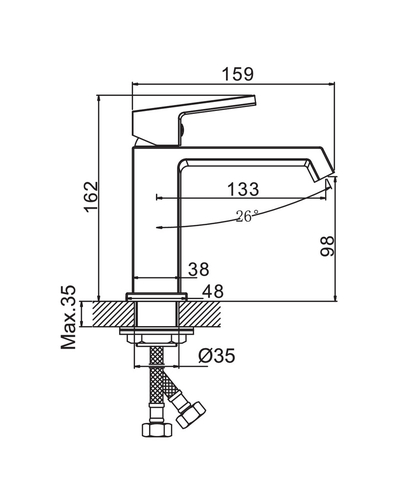 Смеситель для умывальника Haiba Gaudi 001 Brushed Gold (HB9583)
