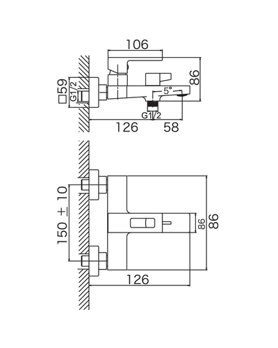 Смеситель для ванны Haiba Kant 009 Euro (HB9603)