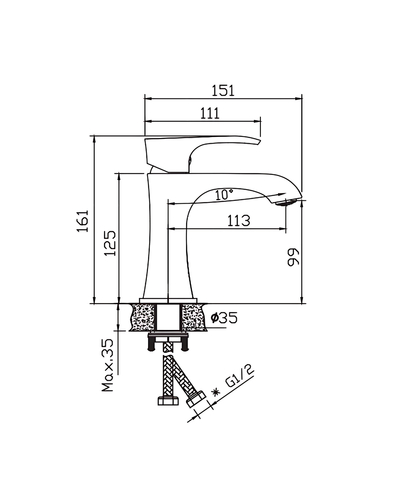 Смеситель для умывальника Haiba Monaco 001 Nut (HB9651)