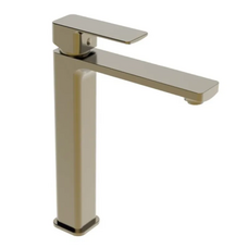 Смеситель для умывальника высокий Haiba Kubus 001 (HIGH) Brushed Gold (HB9623)