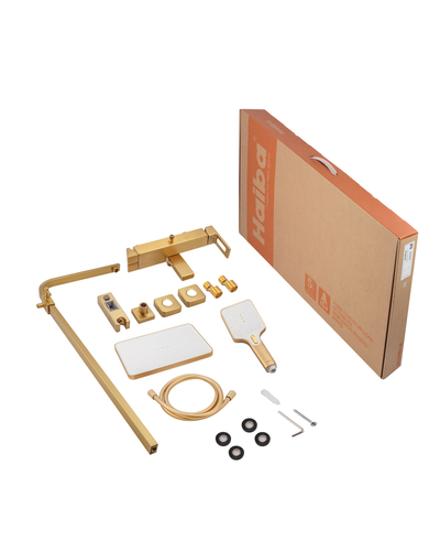 Душевая система со смесителем Haiba Kant 009-J Brushed Gold (HB9606)