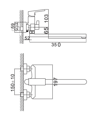 Смеситель для ванны Haiba Gaudi 006 Euro (HB9593)