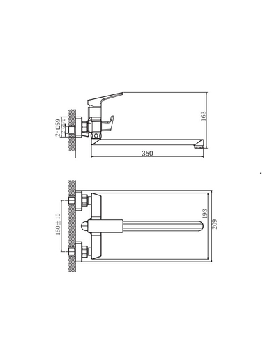 Змішувач для ванни Haiba Turin 006 Euro (HB9656)