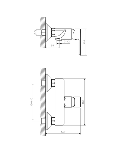 Смеситель для душа Haiba Alex 003 (HB0881)