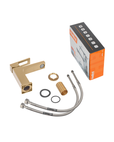 Смеситель для умывальника Haiba Kant 001 Brushed Gold (HB9605)