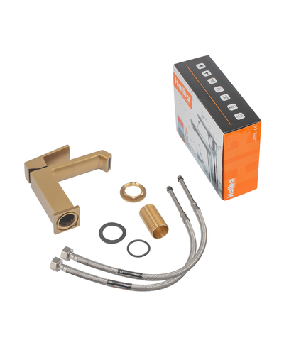 Смеситель для умывальника Haiba Gaudi 001 Brushed Gold (HB9583)