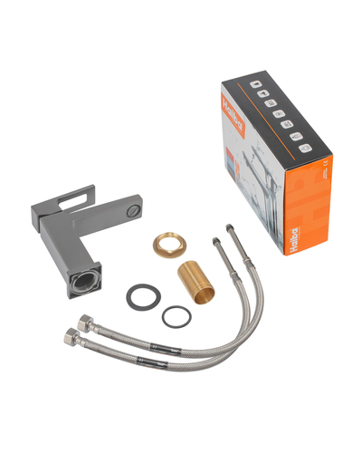 Смеситель для умывальника Haiba Kant 001 Graphite (Цвет графит) (HB9664)