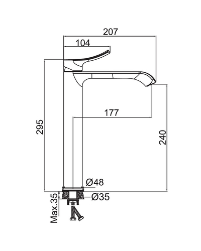 Змішувач для умивальника Haiba Bolero 001 High (HB9575)