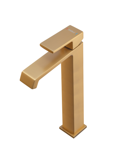 Смеситель для умывальника Haiba Gaudi 001 (HIGH) Brushed Gold (HB9597)