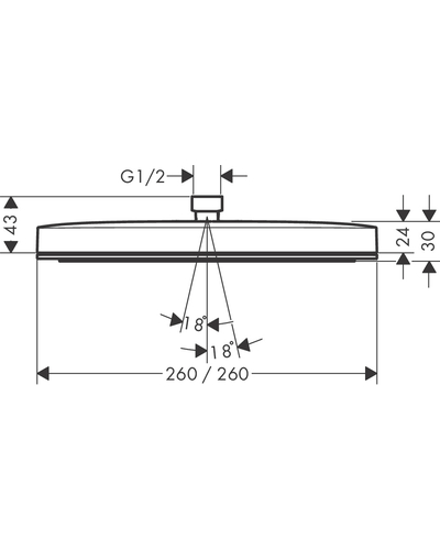 Верхній душ Hansgrohe Pulsify E 260 1jet, Matt Black (24330670)