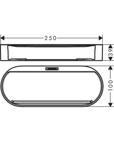 Полиця Hansgrohe WallStoris 25,0 x 10,0 x 3,9 см, Matt Black (27913670)