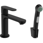 Смеситель для умывальника Hansgrohe Rebris S 110 с гигиенической лейкой, Matt Black (72215670)