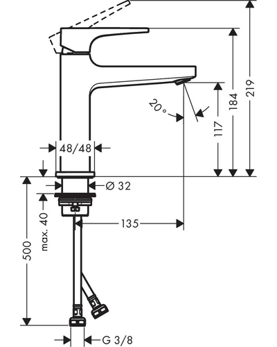 Смеситель для умывальника Hansgrohe Metropol 110 (74507000)