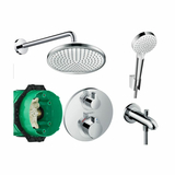 Комплект прихованого монтажу для ванни Hansgrohe Ecostat S 6 в 1, хром (20190006)