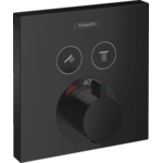 Термостат прихованого монтажу для душу Hansgrohe ShowerSelect на 2 споживача, чорний матовий (15763670)