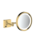Зеркало для бритья Hansgrohe AddStoris с LED освещением, золото (41790990)