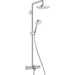 Душова система Hansgrohe Croma Select E Showerpipe 180 2jet з термостатом для ванни, хром / білий (27352400)