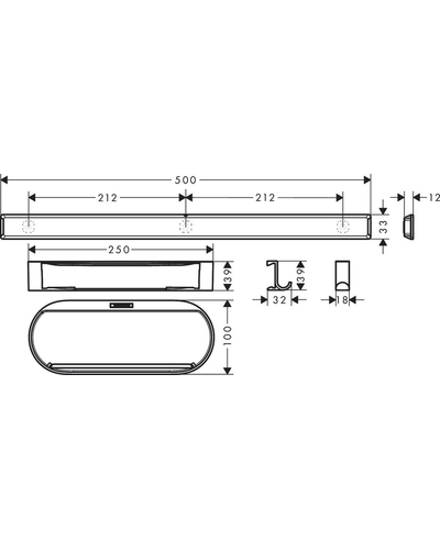 Комплект аксесуарів Hansgrohe WallStoris 4в1, Matt Black (27967670)