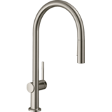 Змішувач для кухні Hansgrohe Talis M54 210 2jet з витяжним виливом, нержавіюча сталь (72800800)