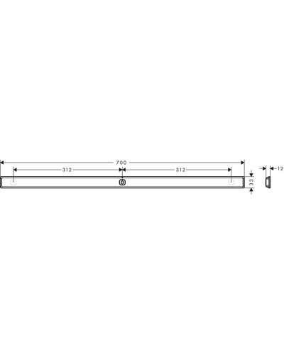 Настінна планка Hansgrohe WallStoris 70x3, 3x1, 2 см, Matt Black (27904670)