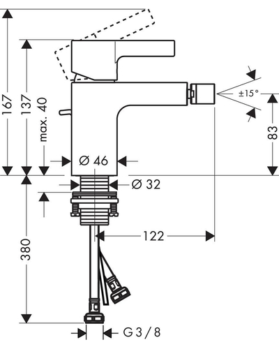 Змішувач для біде Hansgrohe Metris S (31261000)