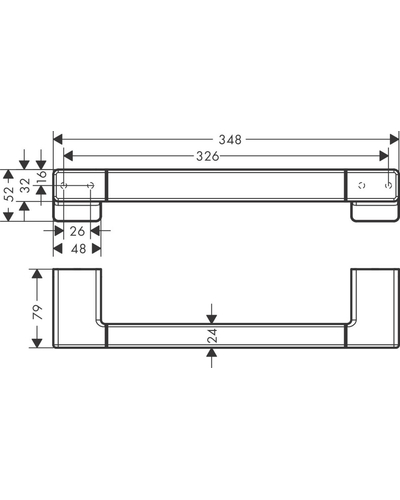 Поручень в душ Hansgrohe AddStoris, Chrome (41744000)