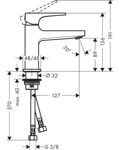 Змішувач для умивальника Hansgrohe Metropol 100 з донним клапаном push-open, Brushed Black Chrome (32500340)