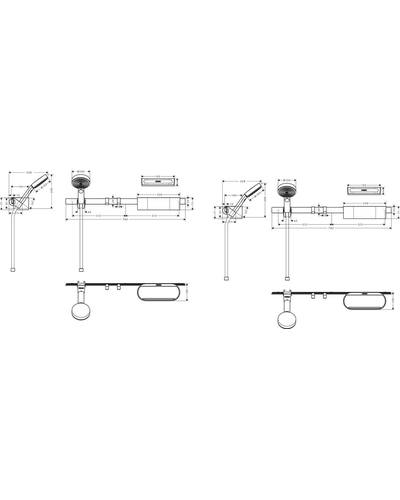 Комплект аксесуарів Hansgrohe WallStoris Activation EcoSmart 7в1, Matt White (24291700)