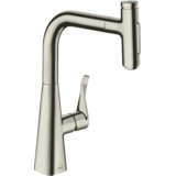 Змішувач для кухні Hansgrohe Metris Select 240 2jet sBox з витяжним душем, сталевий (73817800)