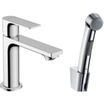 Змішувач для умивальника Hansgrohe Rebris E 110 гігiєнічною лійкою, Chrome (72216000)