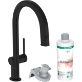 Смеситель hansgrohe Aqittura M91 FilterSystem 210 для кухонной мойки, черный матовый 76801670