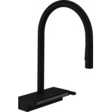 Кухонний змішувач Hansgrohe Aguno Select 170 3jet з витяжним виливом Sbox, чорний матовий (73831670)