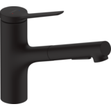 Смеситель hansgrohe Zesis M33 sBox с выдвижным изливом для кухонной мойки, черный матовый 74821670