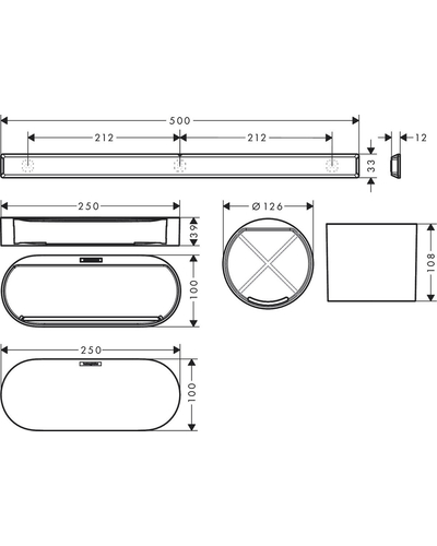 Комплект аксесуарів Hansgrohe WallStoris 4в1, Matt White (27968700)