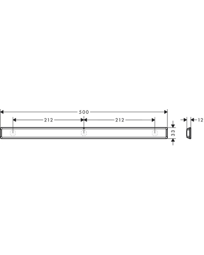 Штанга для душу Hansgrohe 500 x 33 x 12 мм WallStoris, білий матовий (27902700)