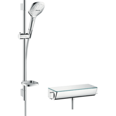 Смеситель с душевой штангой hansgrohe Ecostat Select/Raindance Select E 120 3jet/Combi 27038400 белый/хром