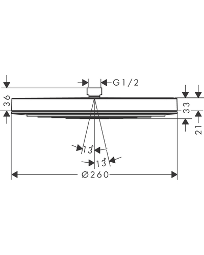 Верхній душ hansgrohe Pulsify S 260 1jet 24140140 бронза