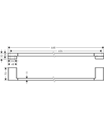 Рушникотримач Hansgrohe AddStoris 62,6 / 64,8 см, Brushed Black (41747340)