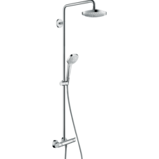 Душова система Hansgrohe Croma E Showerpipe Select 180 2jet Showerpip з термостатом, хром / білий (27256400)