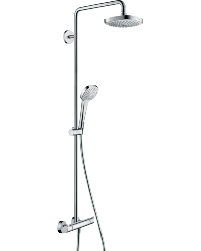 Душова система Hansgrohe Croma E Showerpipe Select 180 2jet Showerpip з термостатом, хром / білий (27256400)
