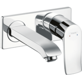 Змішувач для умивальника настінний Hansgrohe Metris 165 мм LowFlow, хром (31251000)