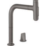 Смеситель hansgrohe Metris Select M71 для кухонной мойки с выдвижным душем, матовый черный хром 73818340