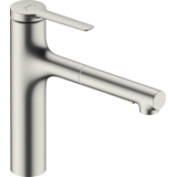 Смеситель hansgrohe Zesis M33 с вытяжным душем для кухонной мойки, под сталь 74801800
