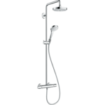 Душова система Hansgrohe Croma Select S 180 2jet Showerpipe EcoSmart з термостатом 9 л / хв, хром / білий (27254400)