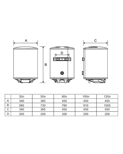 Бойлер Hyundai 50 литров Slim сухой тэн 1500W Smart Wi-Fi HWH50RDUAWF
