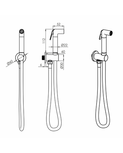Гарнитур гигиенический Volle CASCADA H55 cepillado bronce 1586.190121